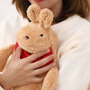 Peluche bouillotte lapin avec lacets