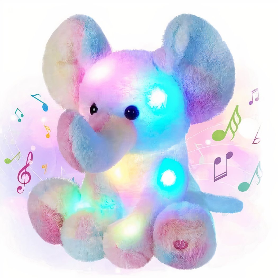 Veilleuse peluche en forme d’éléphant