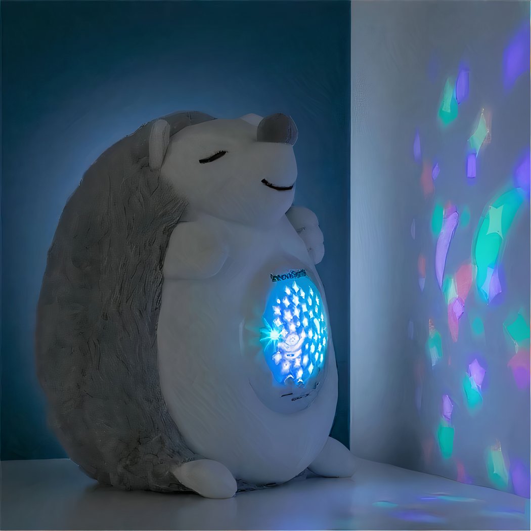 Veilleuse peluche hérisson projecteur ciel étoilé