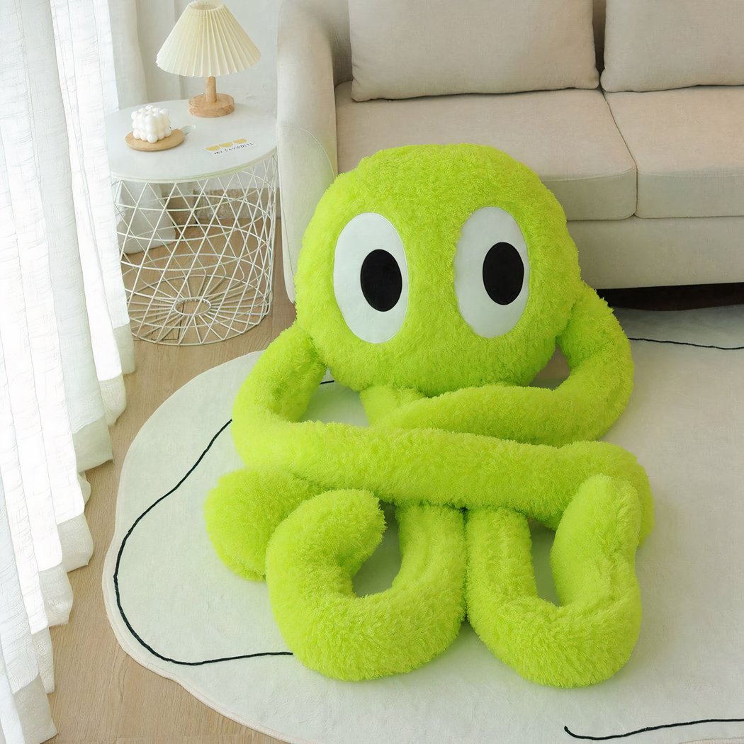 Peluche adorable de pieuvre géante verte