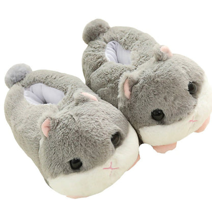 chaussons hamster gris