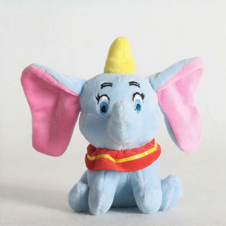 2 Peluches Dumbo l'éléphant bleue et grise