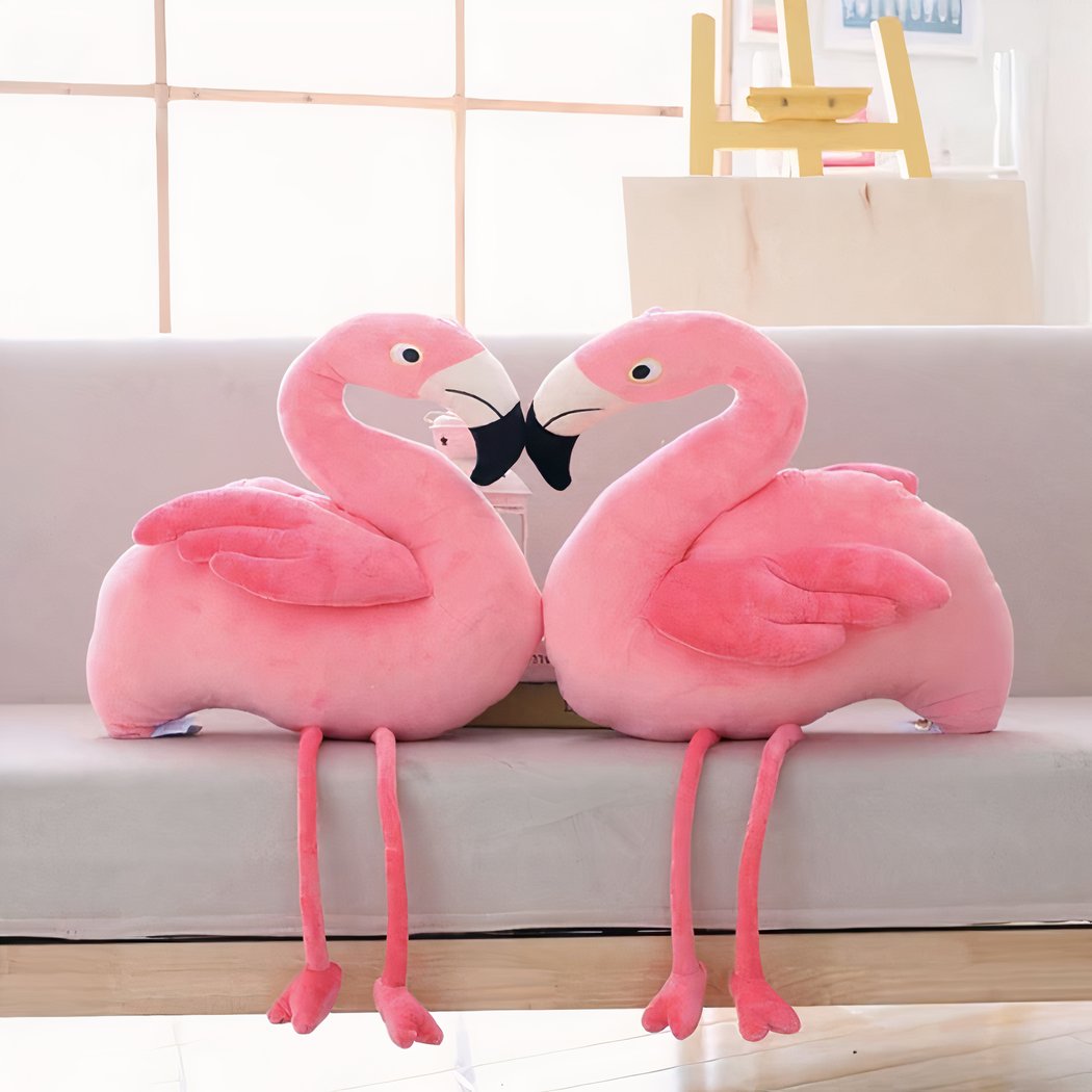 Peluche flamant rose tout doux