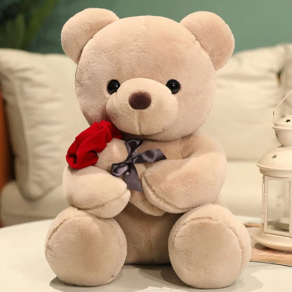 Peluche de St-Valentin nounours avec sa rose
