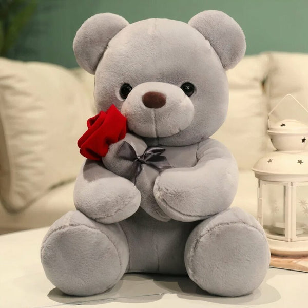 Peluche de St-Valentin nounours avec sa rose