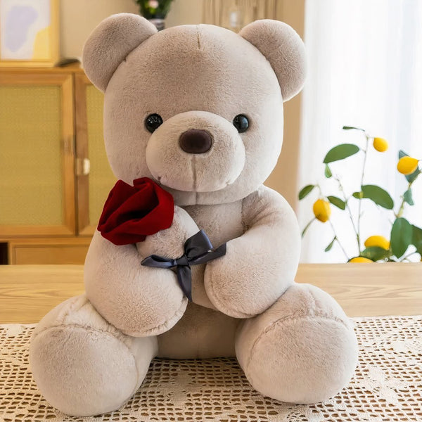 Peluche de St-Valentin nounours avec sa rose