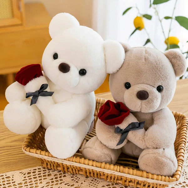 Peluche de St-Valentin nounours avec sa rose