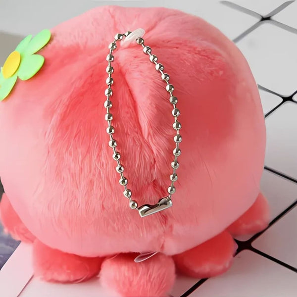 Peluche adorable pieuvre porte-clés rouge