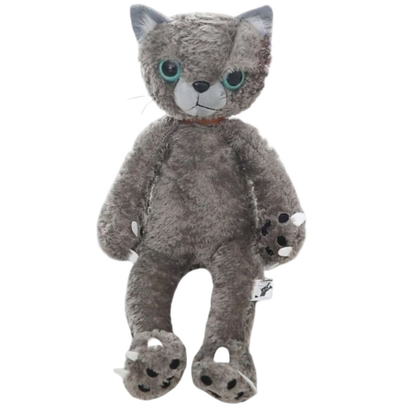 Peluche chat beige mécontent assis