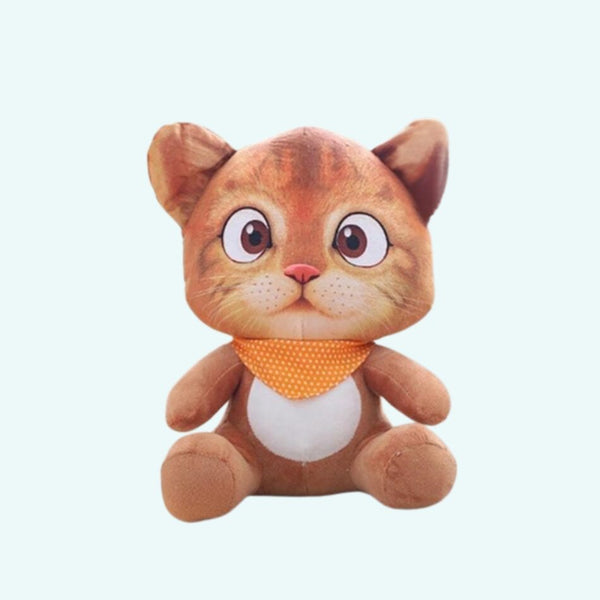 Peluche chat dessin animé orange