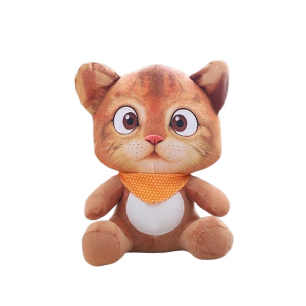 Peluche chat dessin animé orange