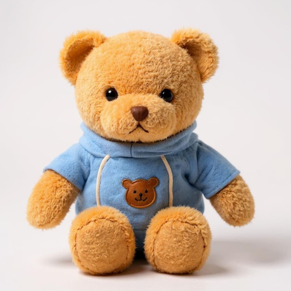 Peluche ourson pull bleu