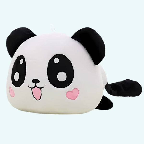Peluche panda cœur oreiller