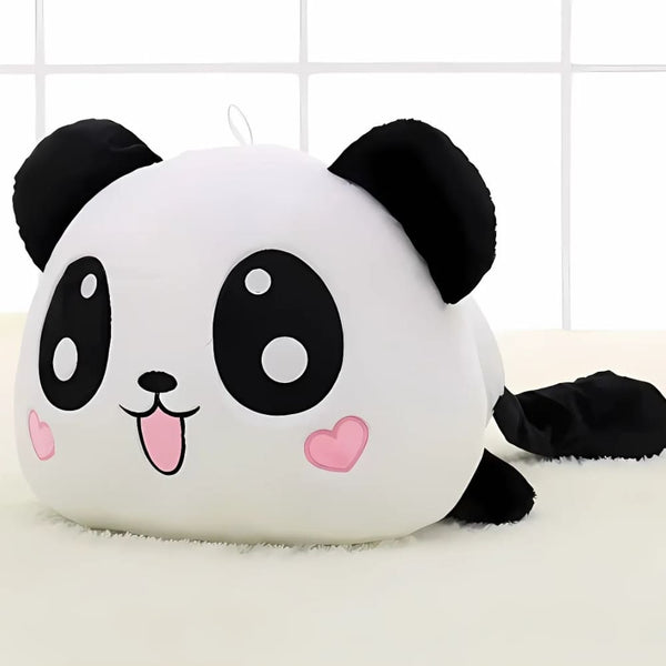 Peluche panda cœur oreiller