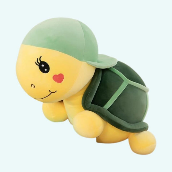 Peluche tortue verte à casquette
