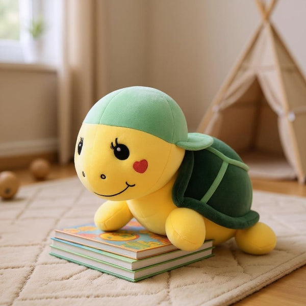 Peluche tortue verte à casquette