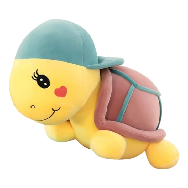 Peluche tortue violette à casquette