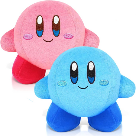 Peluche Kirby souriant rose ou bleue