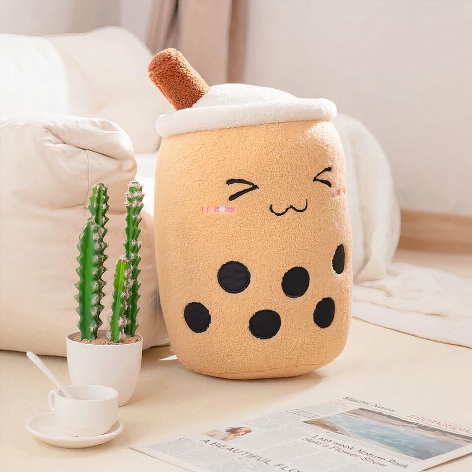 Peluche Bubble tea souriante et mignonne pour enfants