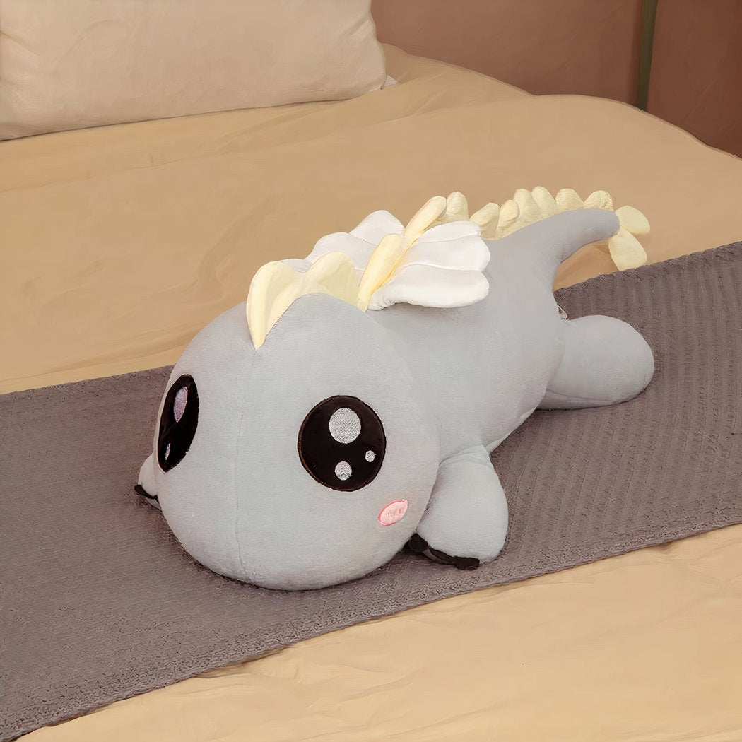 Peluche dinosaure gris géant