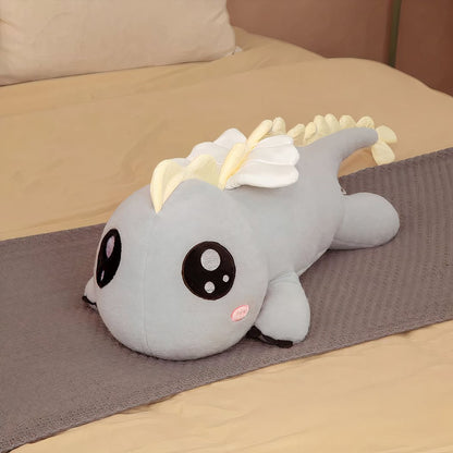 Peluche dinosaure gris géant