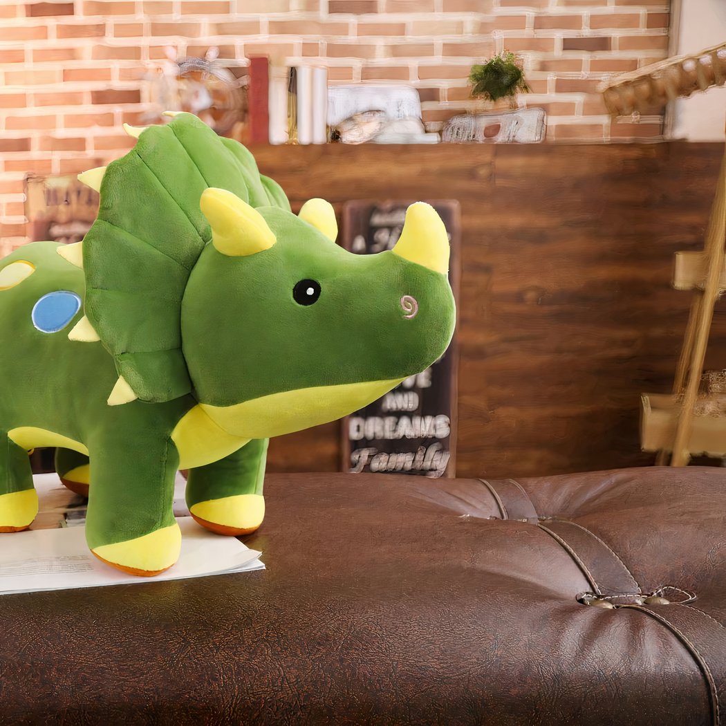 Peluche dinosaure toute douce verte