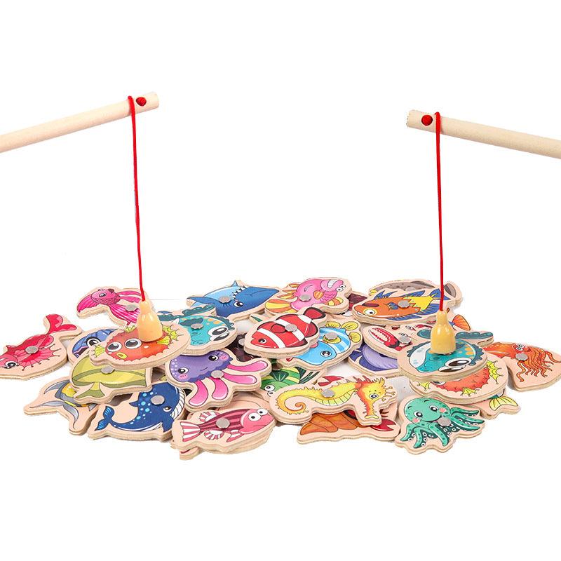Jeu de Pêche Magnétique en Bois - Le Royaume du Bébé