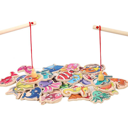 Jeu de Pêche Magnétique en Bois - Le Royaume du Bébé