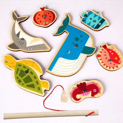 Jeu de Pêche Magnétique en Bois - Le Royaume du Bébé