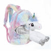 Sac à dos en peluche licorne argenté