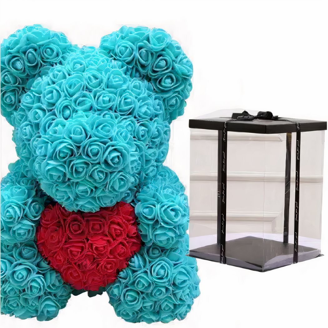 Peluche ours roses turquoises coffret collector